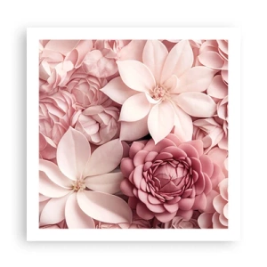Affiche - Poster - Dans les pétales roses - 60x60 cm