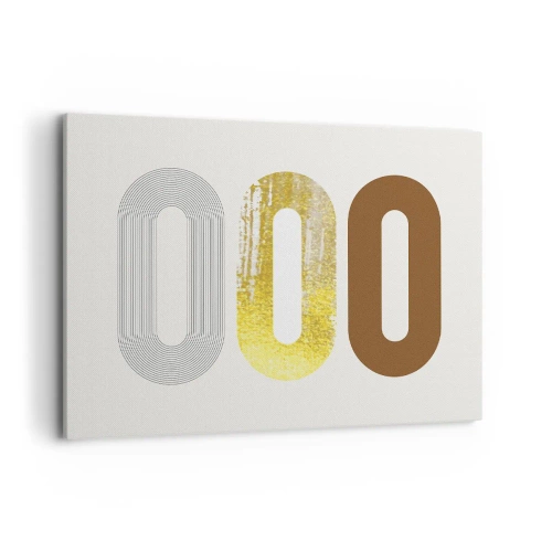 Impression sur toile - Image sur toile - Motif abstrait de trois formes géométriques - 100x70cm - Ooo! - Décoration murale moderne pour le salon et la chambre ARTTOR