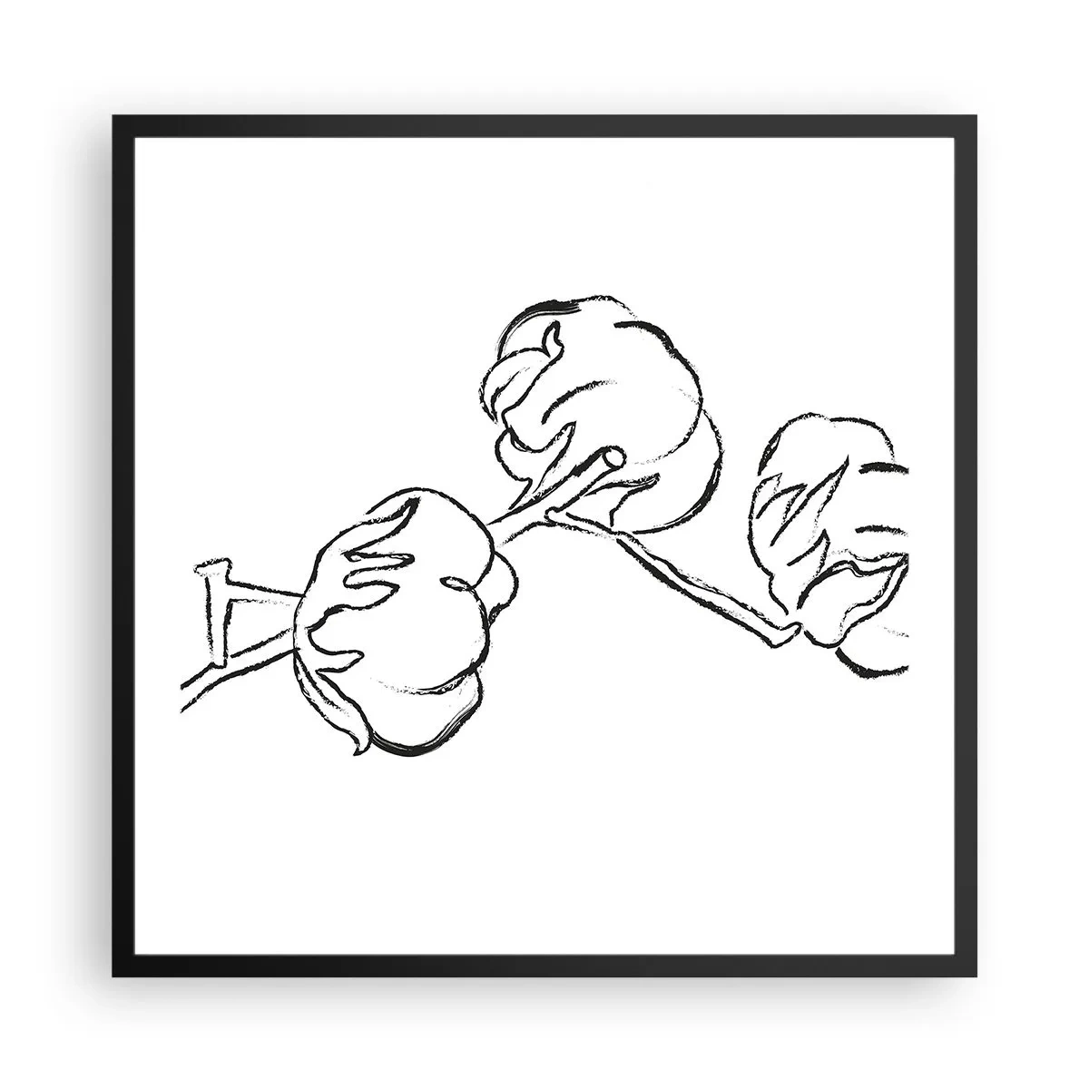 Affiche dans un cadre noir - Poster - Duvet de coton - 60x60 cm