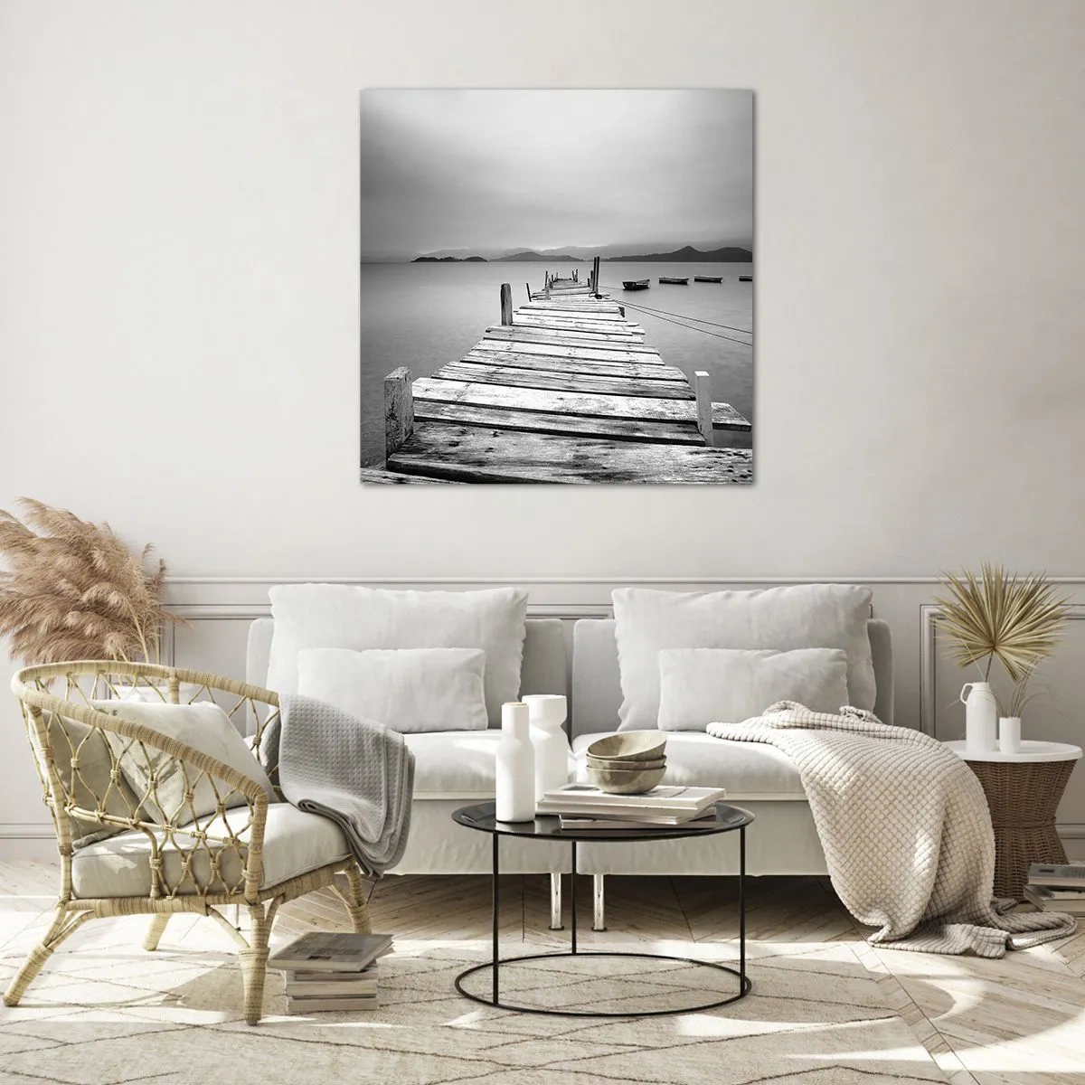 Impression sur verre - Image sur verre - Derrière les montagnes, au-delà des mers - 30x30 cm