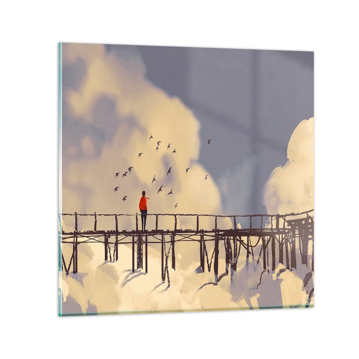 Impression sur verre - Image sur verre - Bleu nostalgie - 70x70 cm