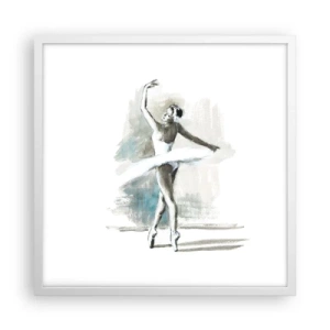 Affiche dans un cadre blanc - Poster - Enchantement du cygne - 50x50 cm
