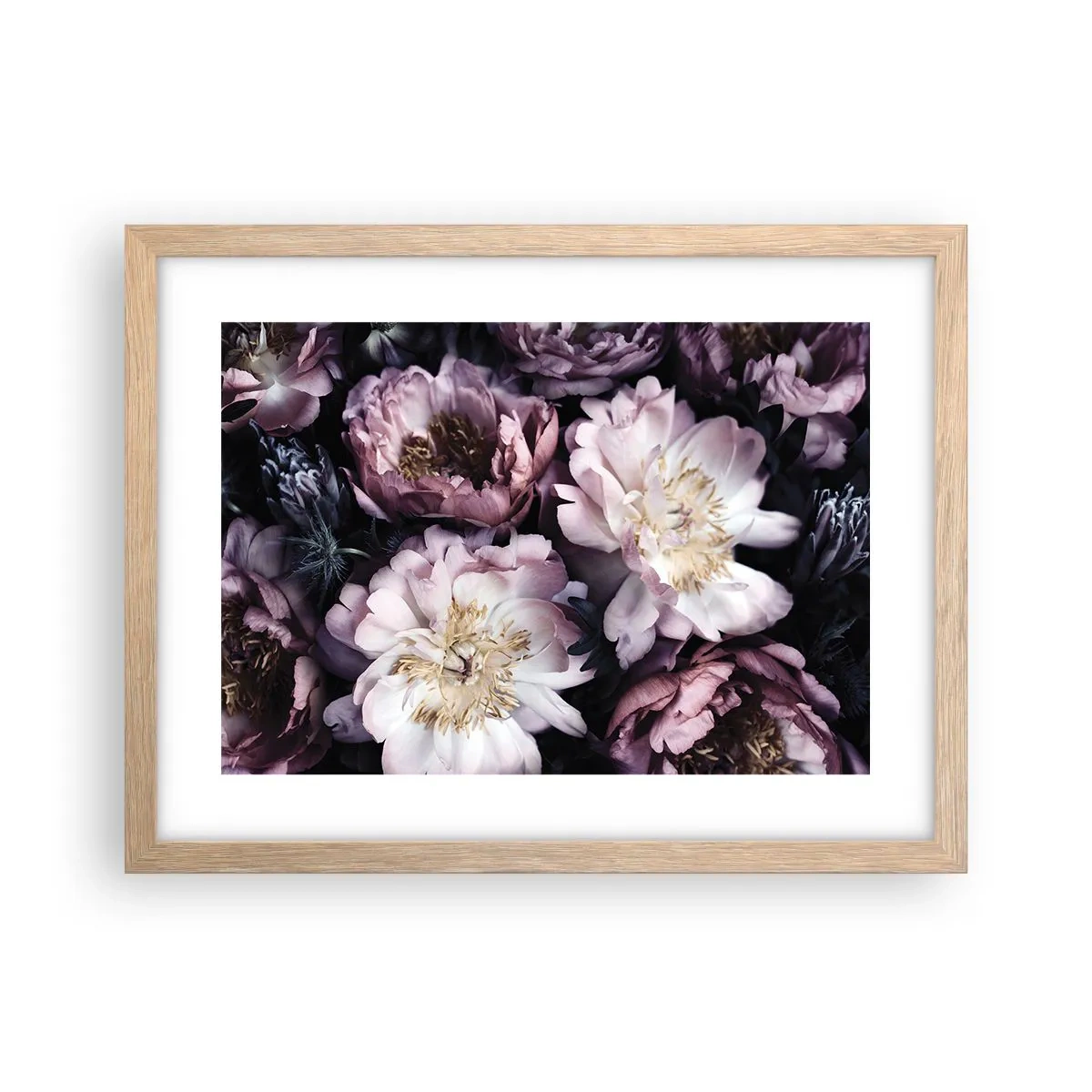 Affiche dans un chêne clair - Poster - Bouquet à l'ancienne - 40x30 cm