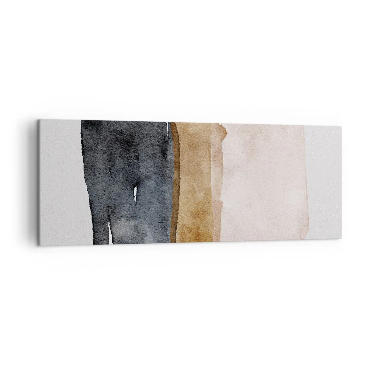 Impression sur toile - Image sur toile - Une composition minimaliste de trois rectangles aux tons terreux. - 140x50cm - Composition de couleurs de la terre - Décoration murale moderne pour le salon et la chambre ARTTOR