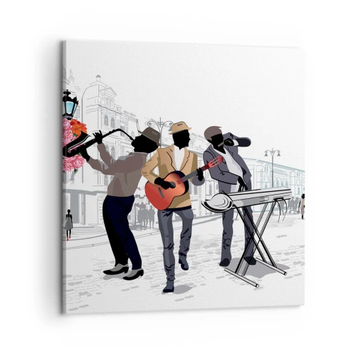 Impression sur toile - Image sur toile - Musique de rue - 50x50 cm