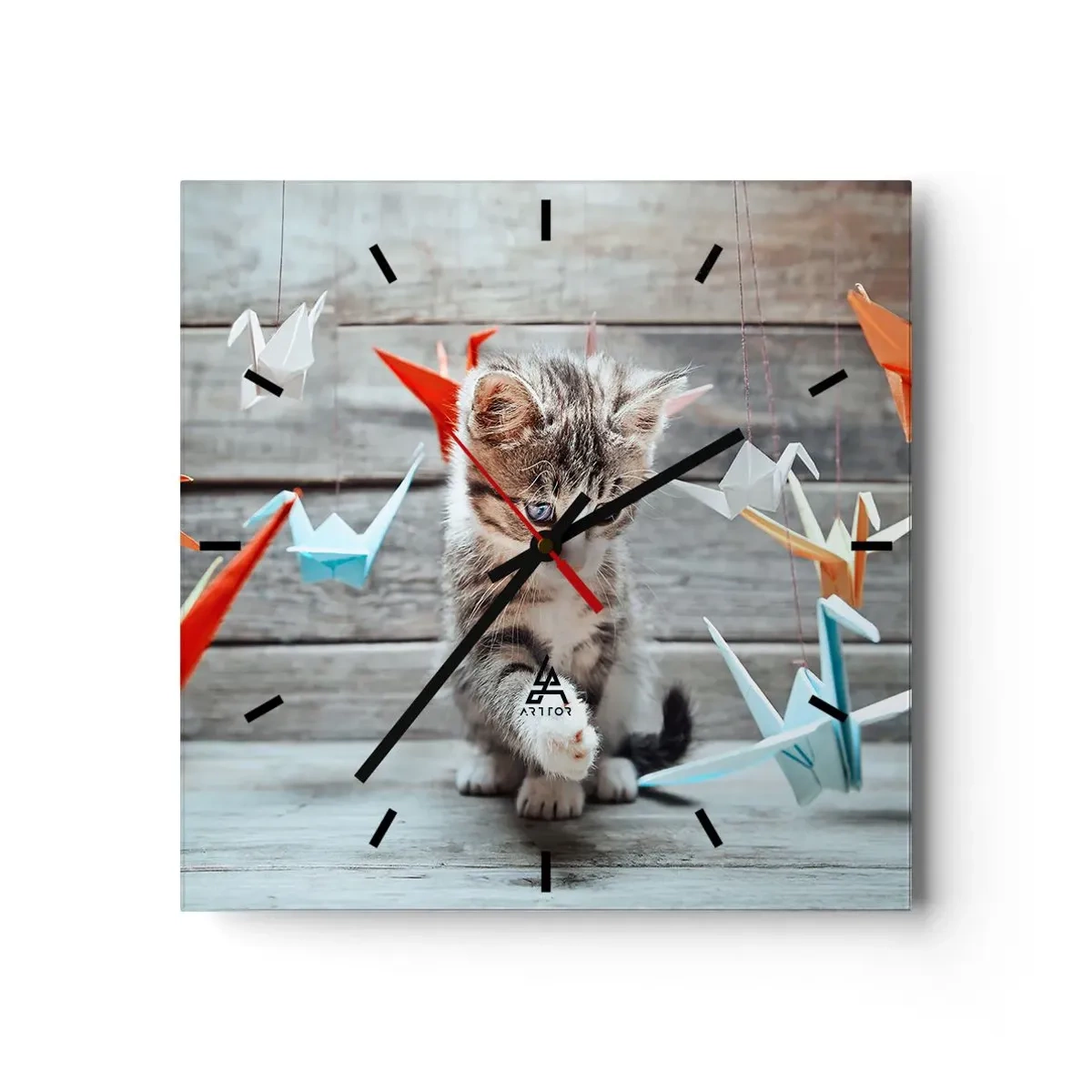 Horloge murale - Pendule murale - Première leçon - 40x40 cm