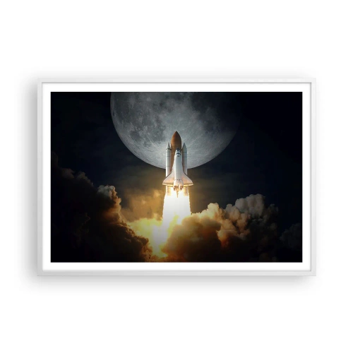 Affiche dans un cadre blanc - Poster - Le début d'une aventure surnaturelle - 100x70 cm