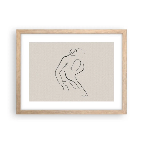 Affiche dans un chêne clair - Poster - Croquis intime - 40x30 cm