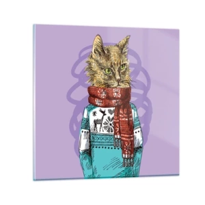 Impression sur verre - Image sur verre - Le chat, pas uniquement dans les chaussures - 30x30 cm