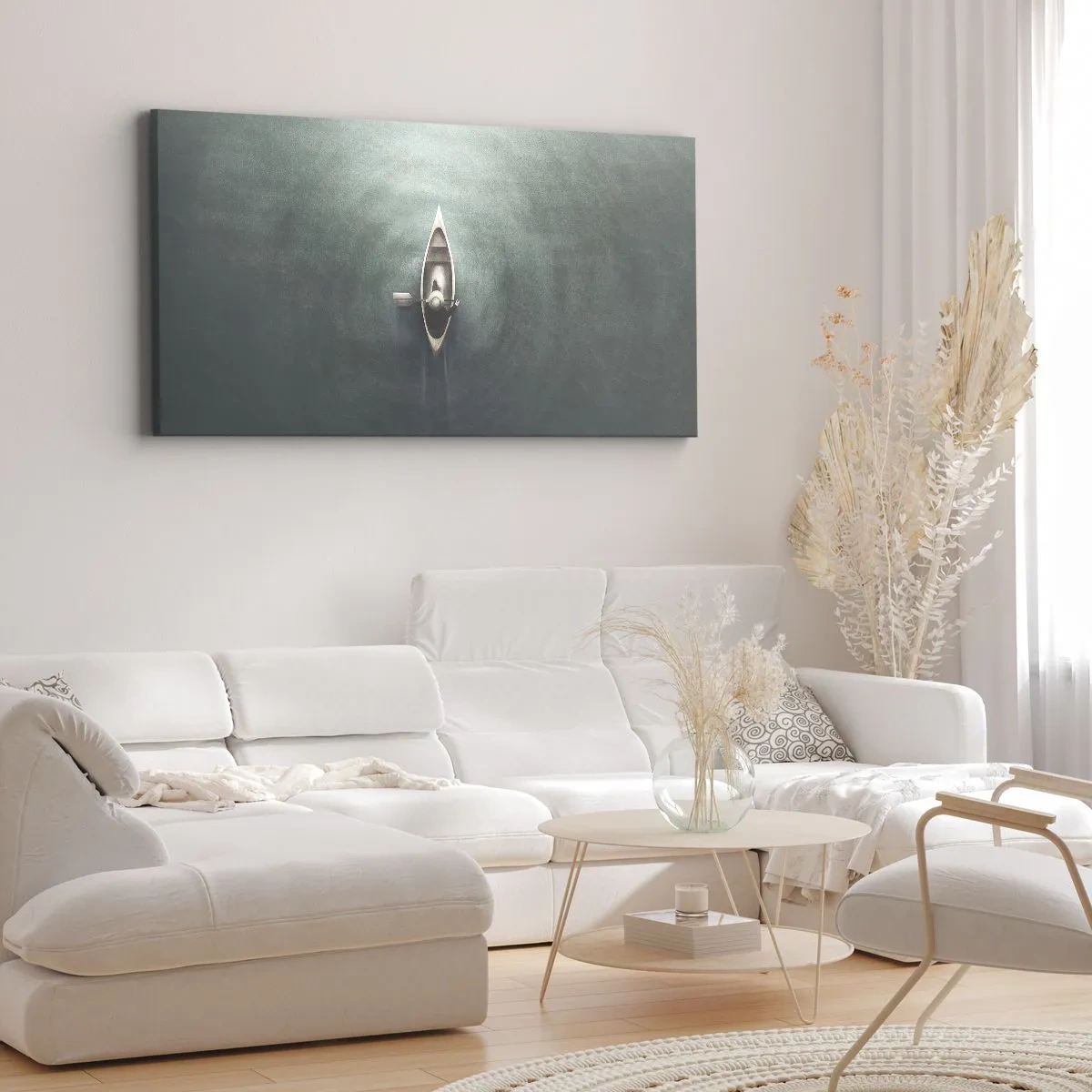 Impression sur toile - Image sur toile - À travers le lac de la lune - 100x40 cm