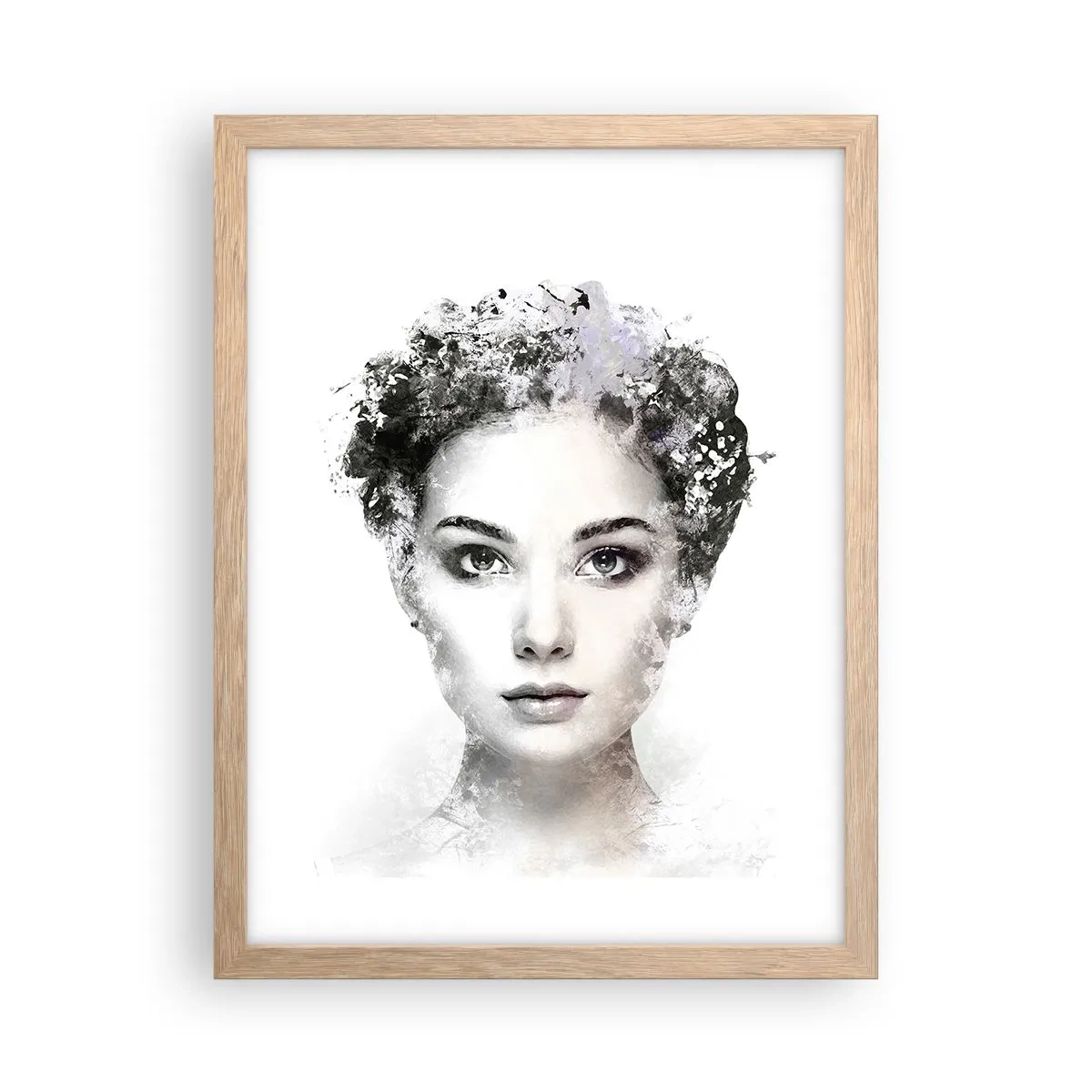 Affiche dans un chêne clair - Poster - Un portrait extrêmement stylé - 30x40 cm
