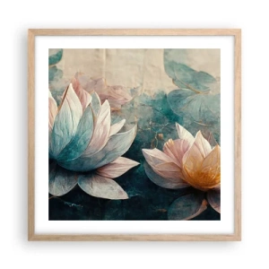 Affiche dans un chêne clair - Poster - Les étoiles du lac - 50x50 cm