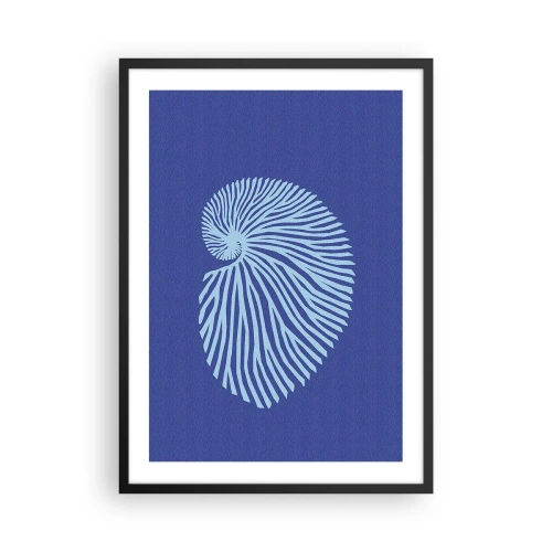 Affiche dans un cadre noir - Poster - Graphiques de coquillages stylisés disposés en spirale - 50x70cm - La naissance de la coquille - Décoration murale moderne pour le salon et la chambre ARTTOR