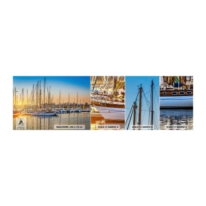 Échantillon de Papier Peint Autocollant Deluxe Sticker - Le vent aussi doit dormir - Paysage, Marina, Voilier - 100x30 cm