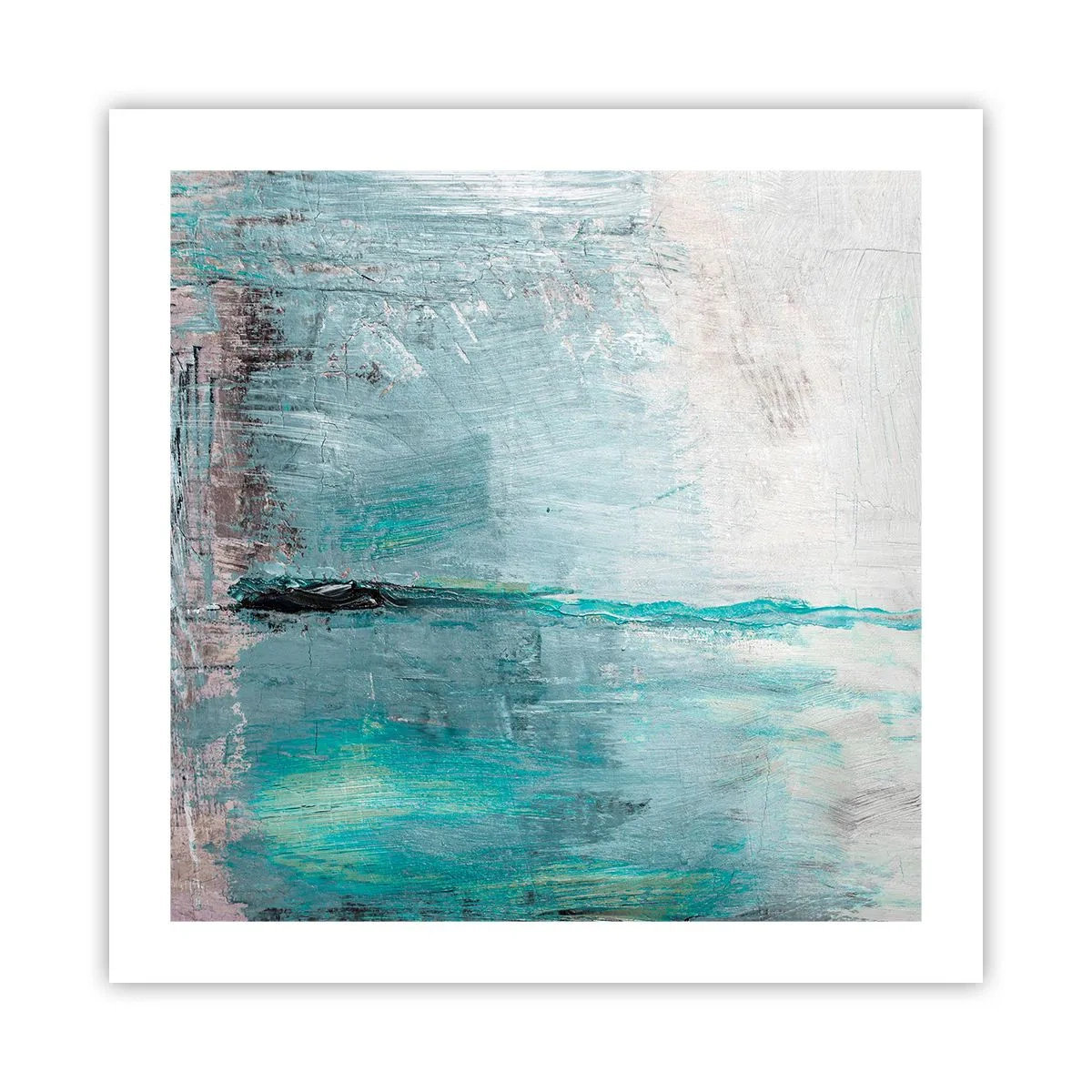 Affiche - Poster - Horizontalement en bleu - 50x50 cm