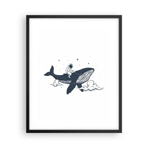 Affiche dans un cadre noir - Poster - Aventure spatiale - 40x50 cm