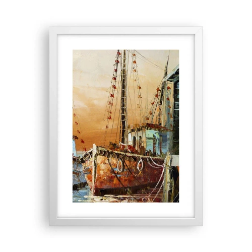 Affiche dans un cadre blanc - Poster - Retour tranquille - 30x40 cm