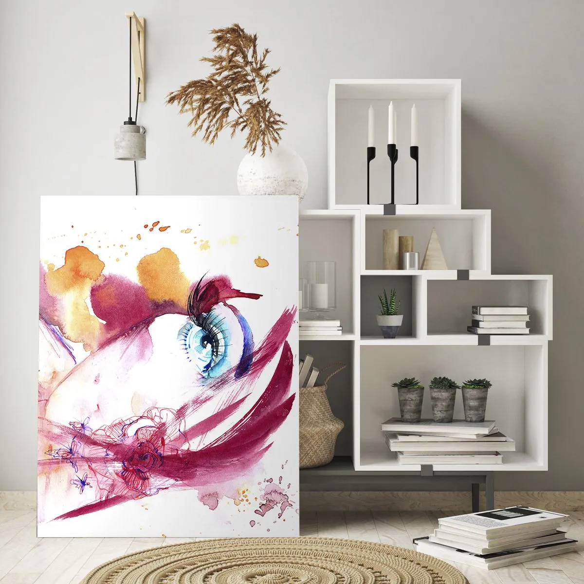 Impression sur verre - Image sur verre - Look abstrait avec des détails et des figures colorés - 50x70cm - Le monde prospère dans la proximité - Décoration murale moderne pour le salon et la chambre ARTTOR