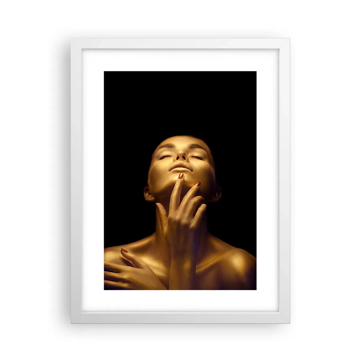 Affiche dans un cadre blanc - Poster - Comme de la soie dorée - 30x40 cm