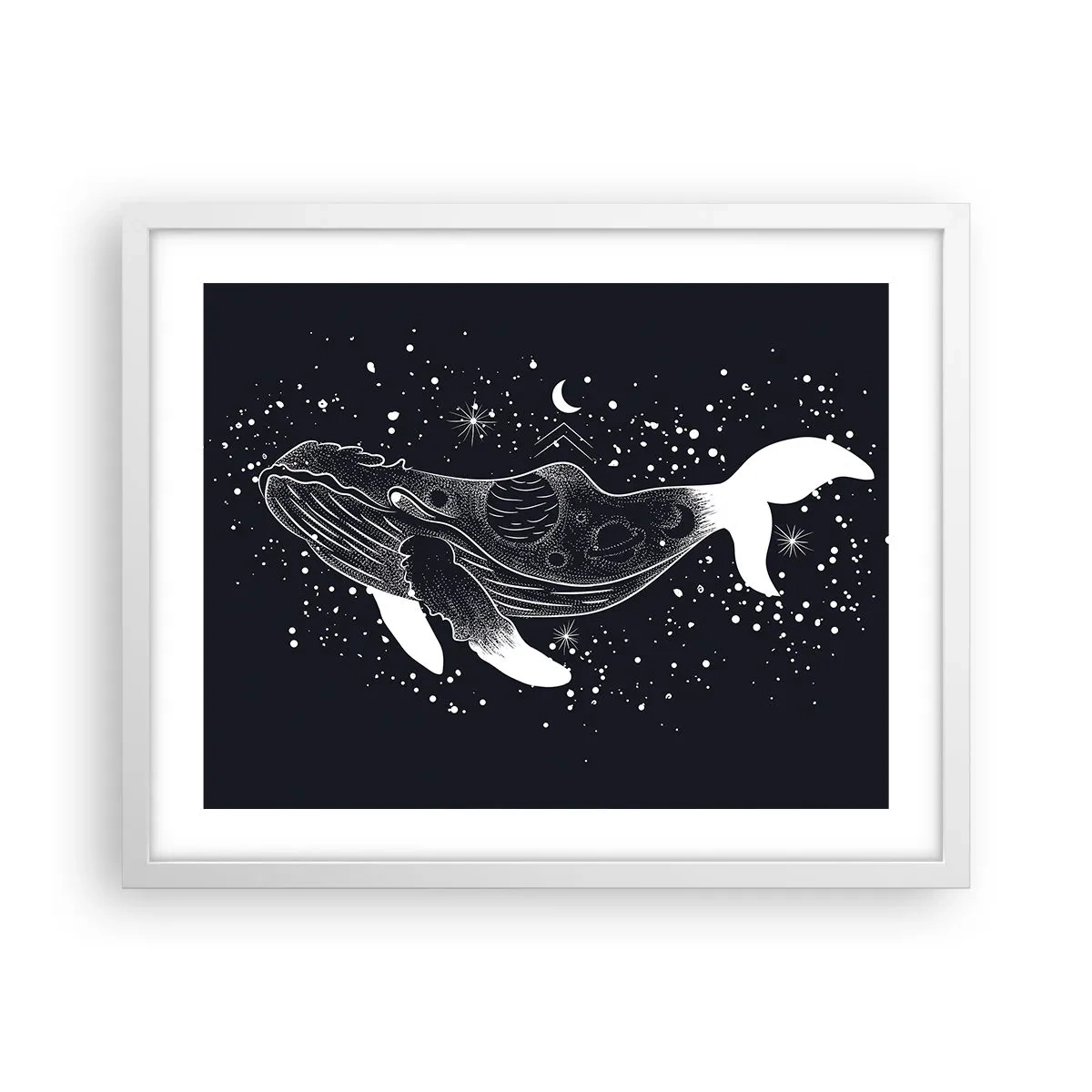 Affiche dans un cadre blanc - Poster - Dans l'océan de l'univers - 50x40 cm