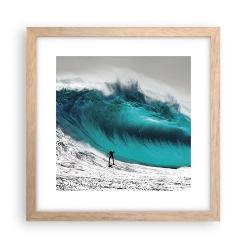 Affiche dans un chêne clair - Poster - Challenge accepté - 30x30 cm