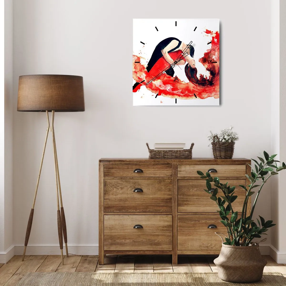 Horloge murale - Pendule murale - Tango - une vague sensuelle - 40x40 cm
