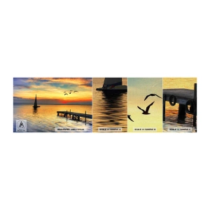 Échantillon de Papier Peint Premium Canvas - Le soir revient - Paysage, Voilier, Coucher de soleil - 100x30 cm