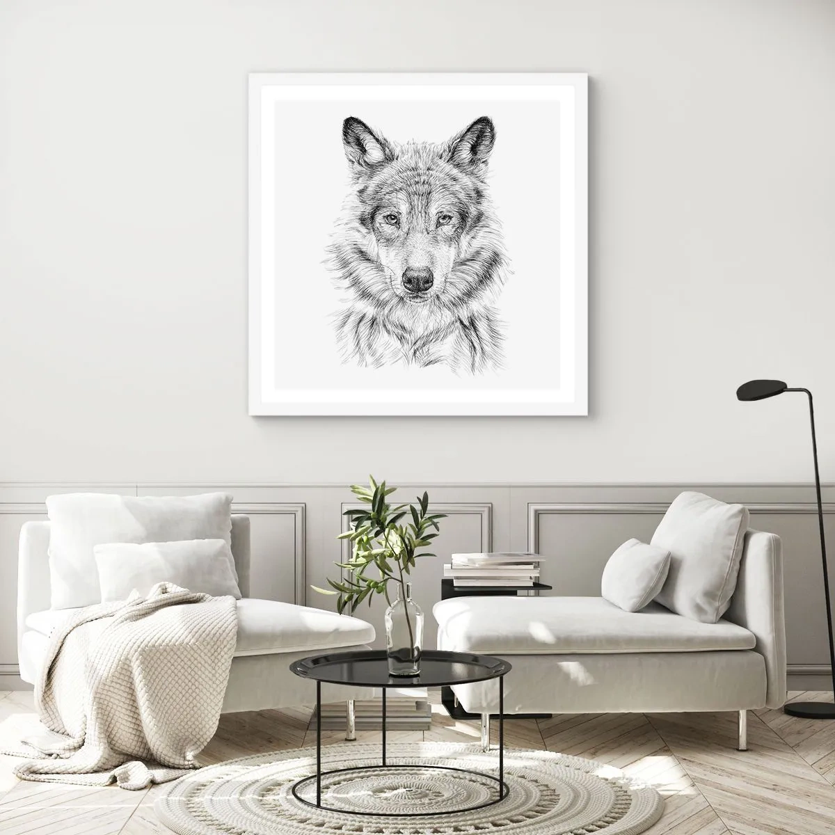 Affiche dans un cadre blanc - Poster - Un leader né - 50x50 cm