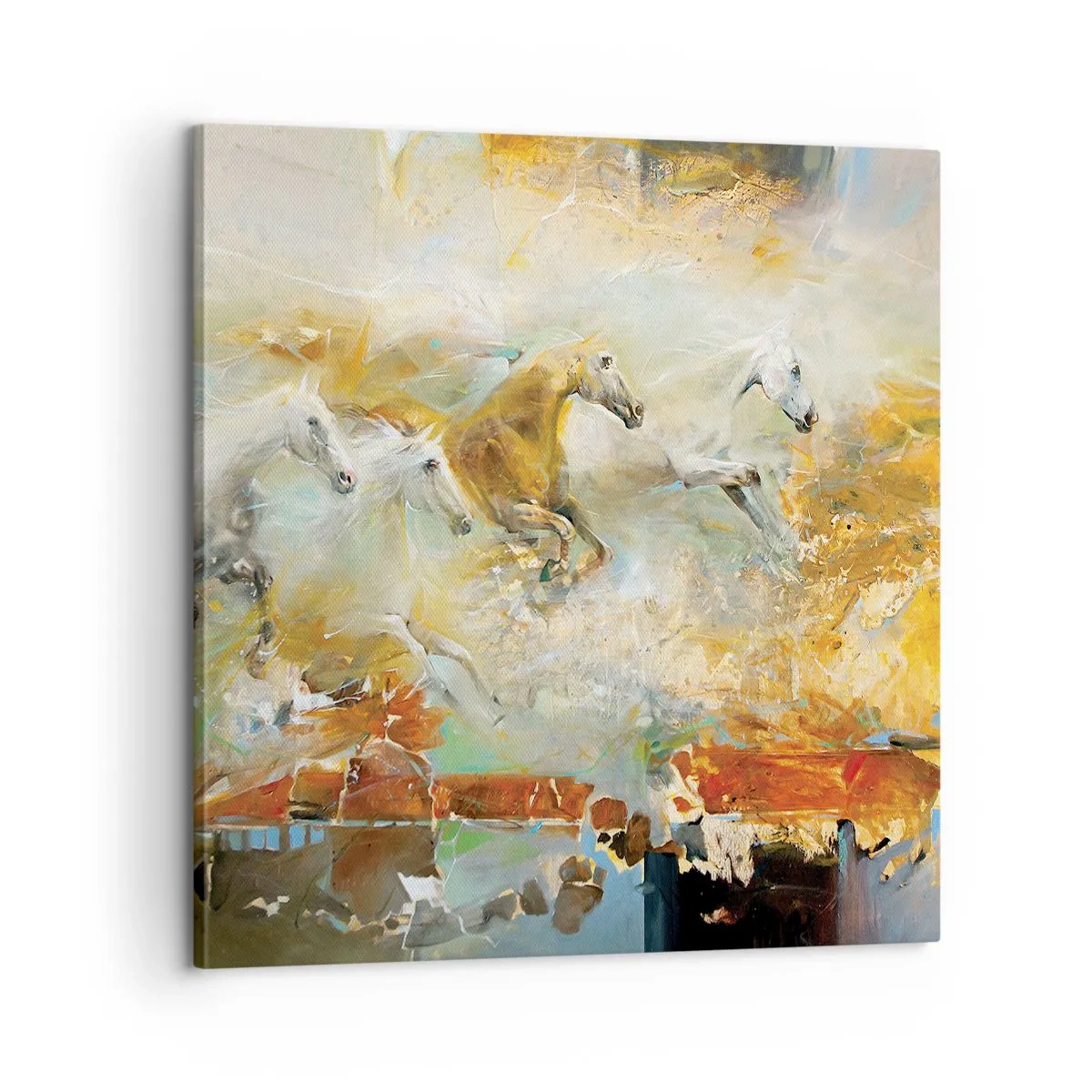 Impression sur toile - Image sur toile - Au galop vers la lumière - 60x60 cm