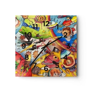 Horloge murale - Pendule murale - Grande aventure spatiale - 40x40 cm
