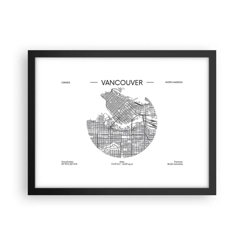 Affiche dans un cadre noir - Poster - Anatomie de Vancouver - 40x30 cm