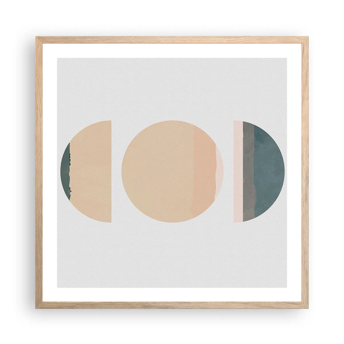 Affiche dans un chêne clair - Poster - Cercles après cercles - 60x60 cm