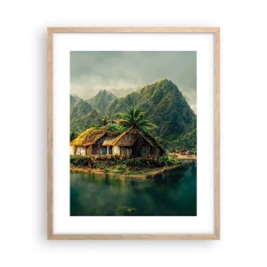 Affiche dans un chêne clair - Poster - Paradis tropical - 40x50 cm