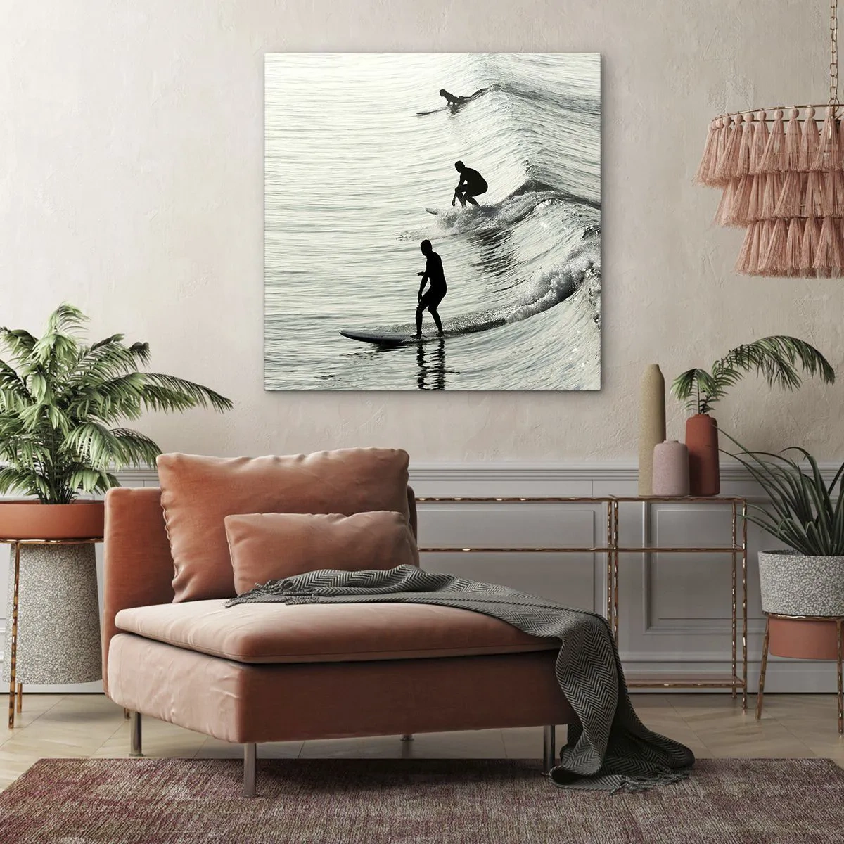 Impression sur toile - Image sur toile - A la rencontre de la vague - 40x40 cm