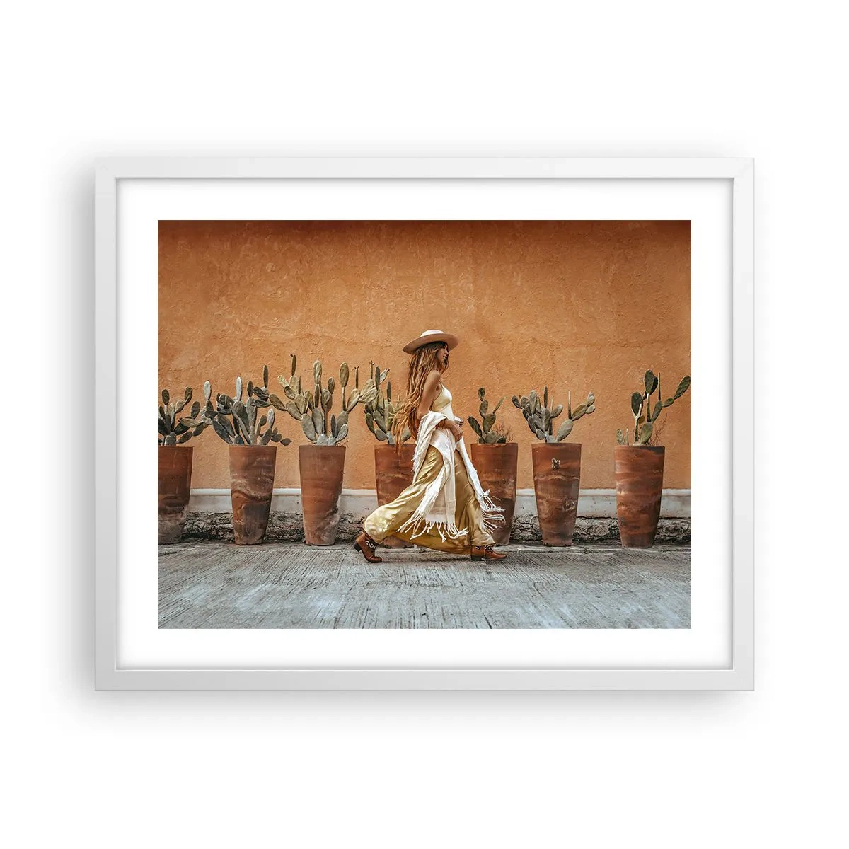 Affiche dans un cadre blanc - Poster - Style hippie - 50x40 cm