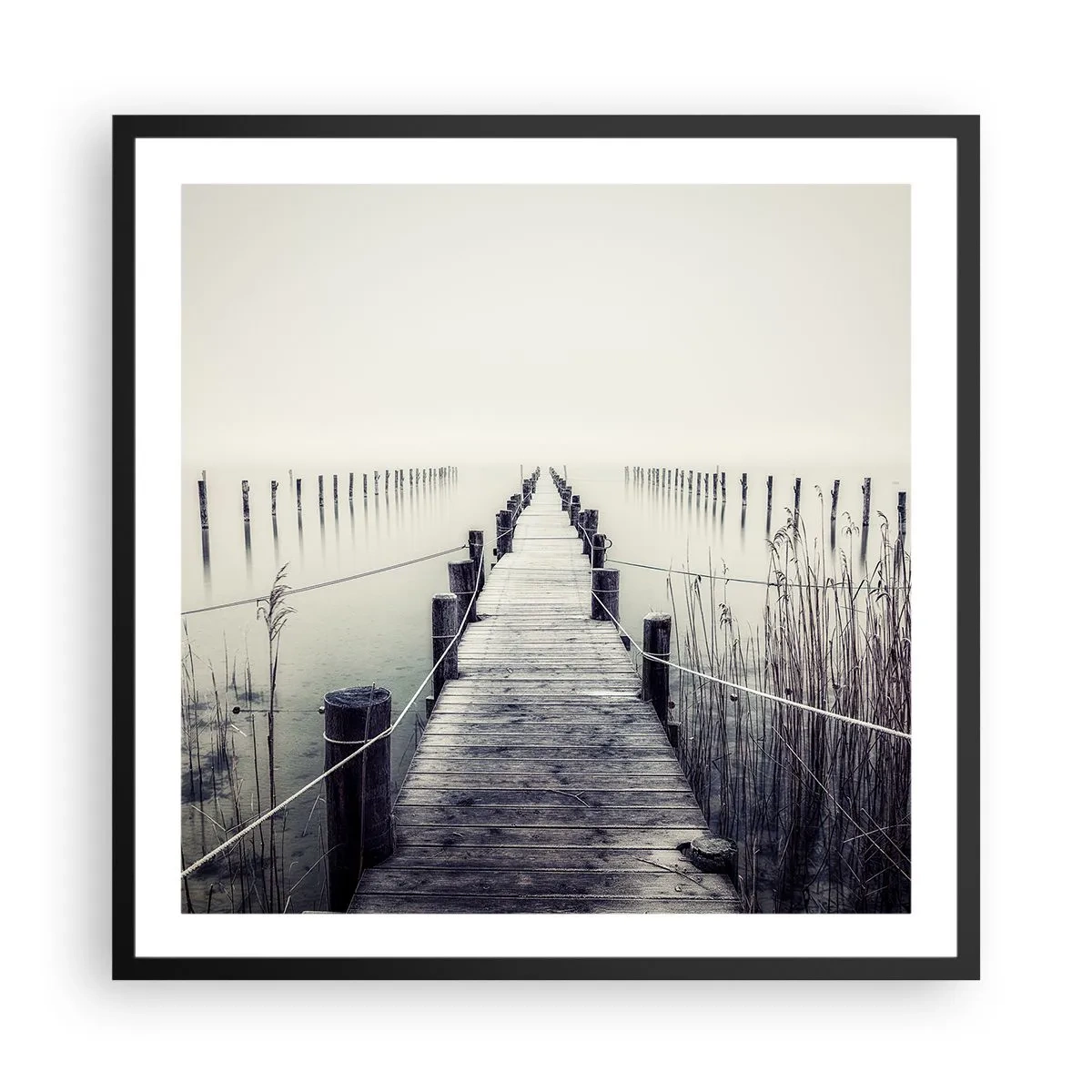 Affiche dans un cadre noir - Poster - Plongez dans la paix - 60x60 cm