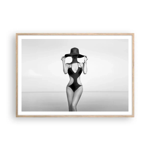 Affiche dans un chêne clair - Poster - Mon prénom? Élégance - 100x70 cm
