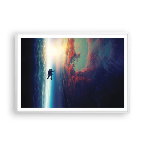 Affiche dans un cadre blanc - Poster - Affronter l'univers - 100x70 cm