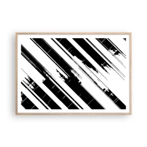 Affiche dans un chêne clair - Poster - Une composition intense et dynamique - 100x70 cm