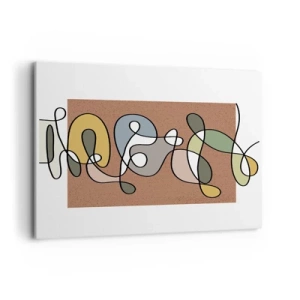 Impression sur toile - Image sur toile - Abstraction colorée avec des taches et des lignes - 100x70cm - Une abstraction qui mérite le sourire - Décoration murale moderne pour le salon et la chambre ARTTOR