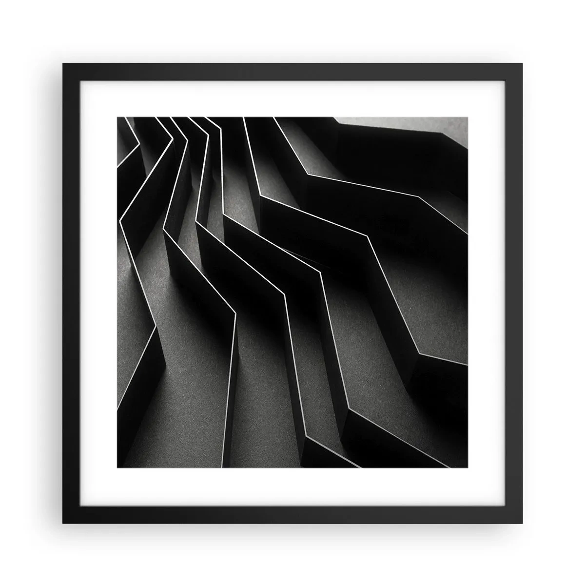 Affiche dans un cadre noir - Poster - Ordre spatial - 40x40 cm