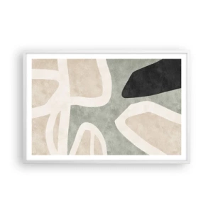 Affiche dans un cadre blanc - Poster - Composition pour motif noir - 91x61 cm