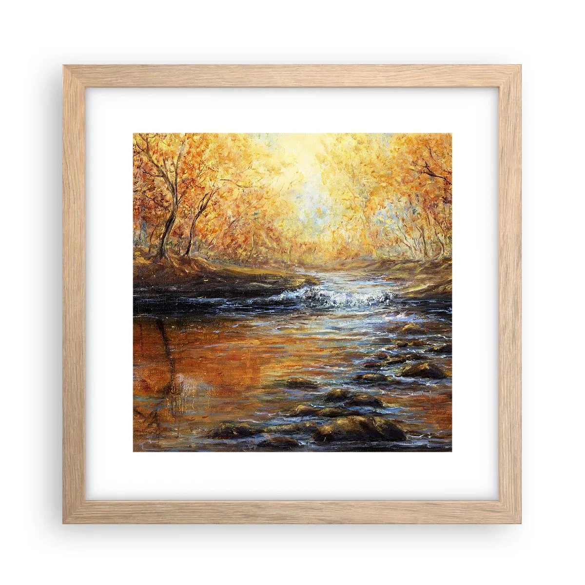 Affiche dans un chêne clair - Poster - Le ruisseau d'or - 30x30 cm