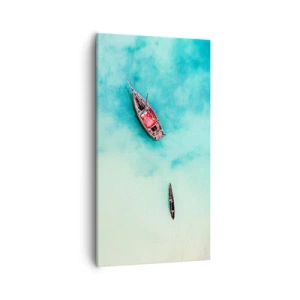 Impression sur toile - Image sur toile - Car sur les plages de Zanzibar, quand il y a un débordement d'eau... - 55x100 cm