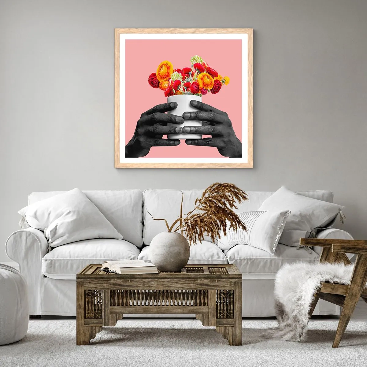 Affiche dans un chêne clair - Poster - Apothéose de la vie - 60x60 cm