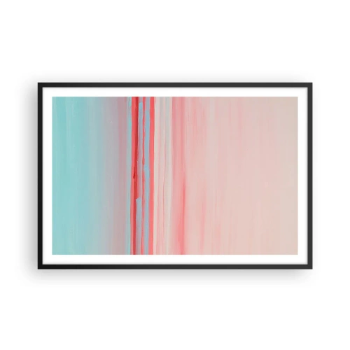 Affiche dans un cadre noir - Poster - Abstraction à l'aube - 91x61 cm