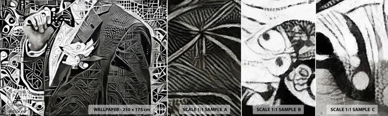 Échantillon De Papier Peint Standard Eco - Seulement en apparence un homme froid - Homme, Cubisme, Mode - 100x30 cm