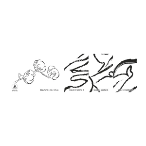 Échantillon de Papier Peint Autocollant Deluxe Sticker - Duvet de coton - Coton, Minimalisme, Contour - 100x30 cm