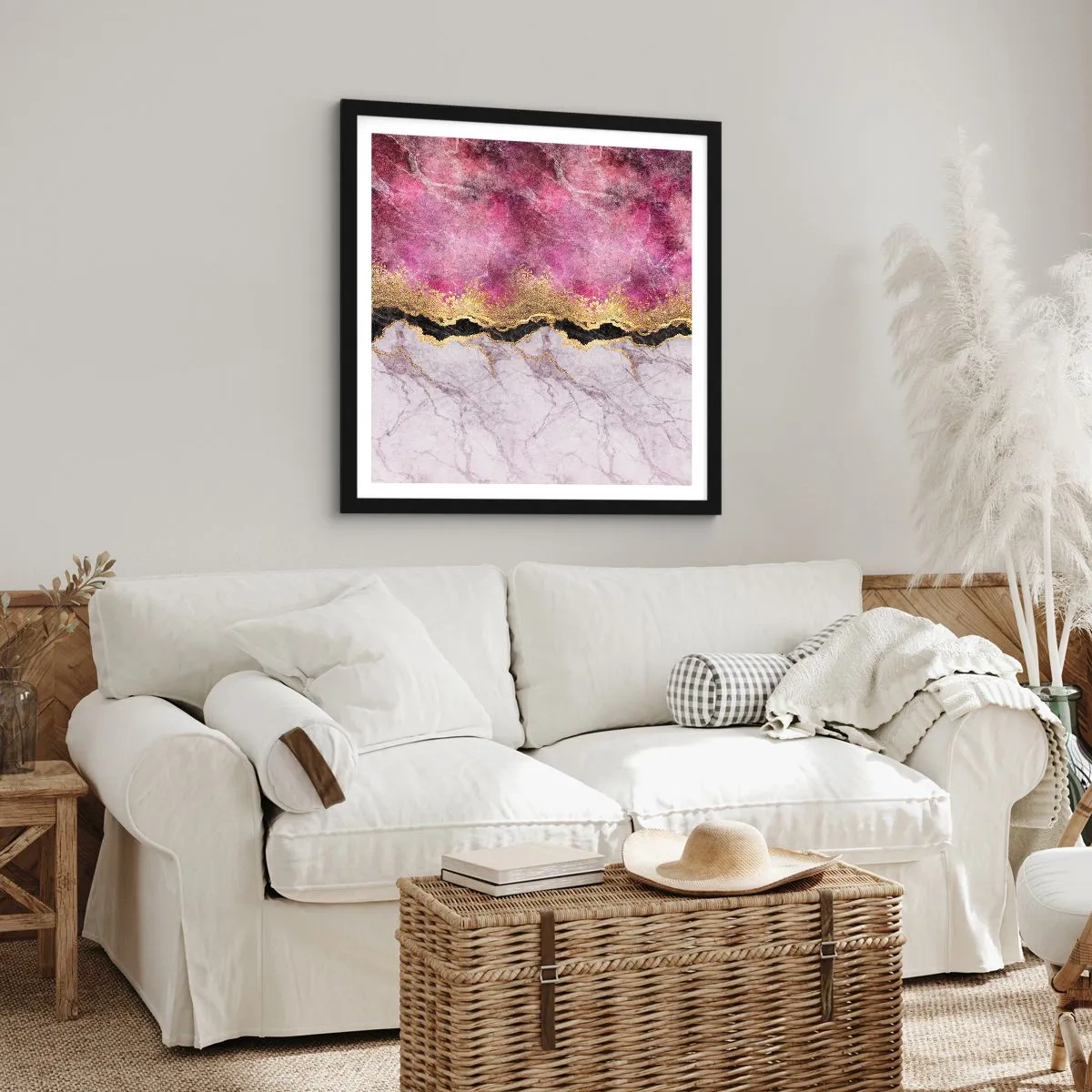 Affiche dans un cadre noir - Poster - À la frontière - 40x40 cm