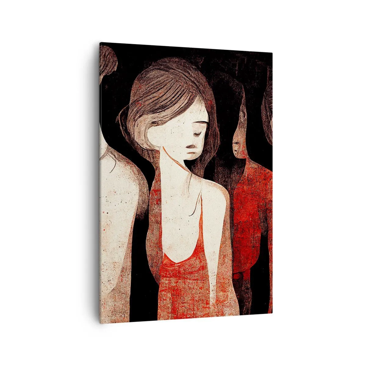 Impression sur toile - Image sur toile - Figures artistiques dans une composition abstraite - 70x100cm - Madones des ténèbres - Décoration murale moderne pour le salon et la chambre ARTTOR